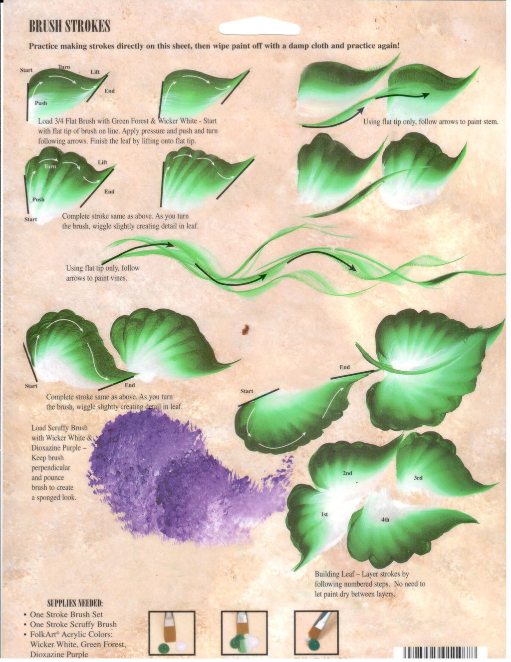CLEARANCE:  Plaid One Stroke Reusable Teaching Guide 1107 Wisteria - Donna Dewberry