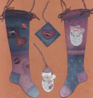 Starry Santa Stocking and Ornament - Sandy Brenner