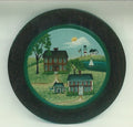 Houses with Lighthouse and Boat on Round - Catherine Holman
