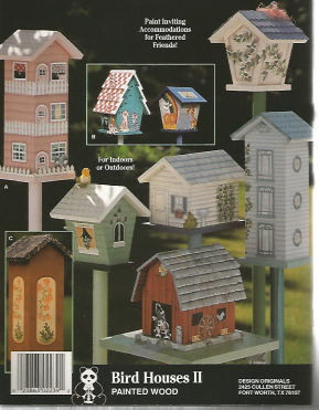 CLEARANCE: Bird Houses II Painted Wood - Carol Spooner & Elise Tribke