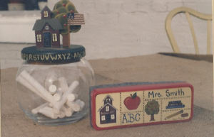 Schoolhouse Jar and Eraser - Susan Fouts