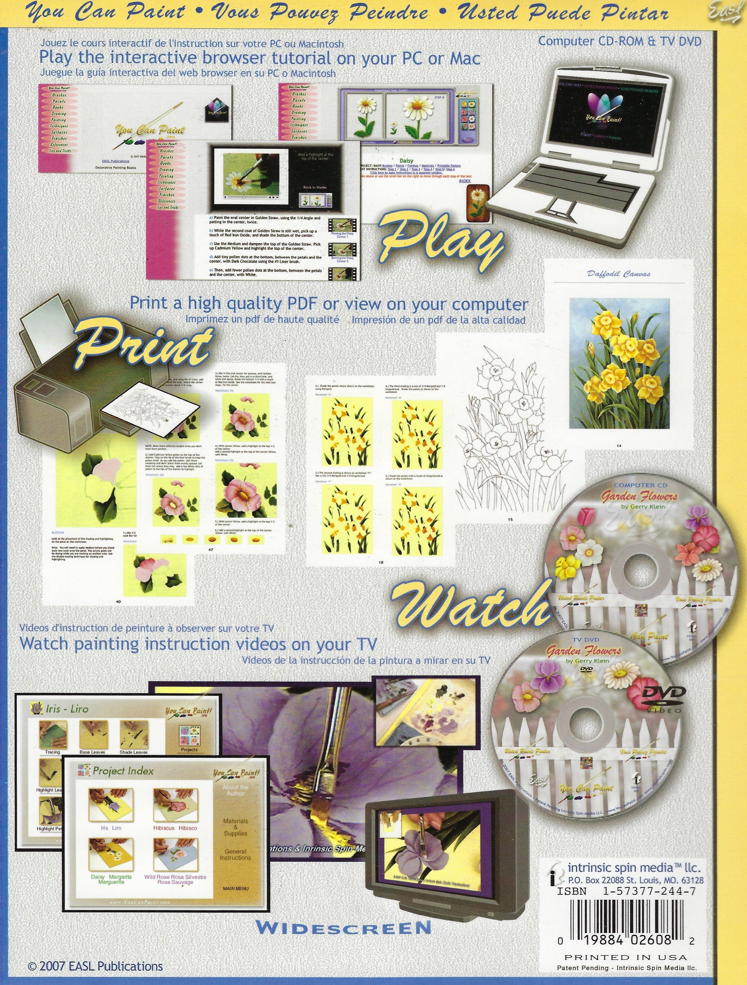 Garden Flowers You Can Paint CD-Rom & DVD Video - Gerry Klein