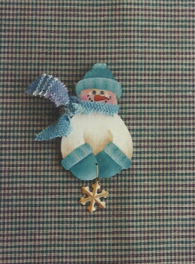 Stocking Hat Snowman - Snowflake Pin - Hazel Griffiths
