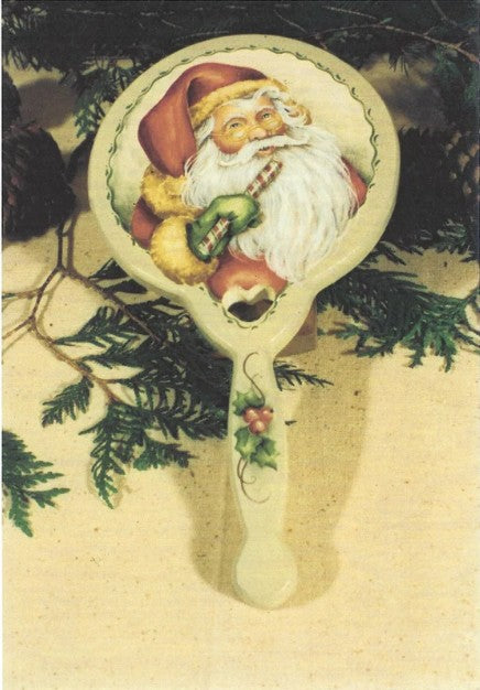 Holly Days Santa Duo Candy Cane Santa Mirror & Door Plate # 125 - Jean Zawicki