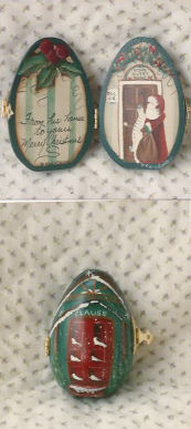 Santa House Hinged Egg - Debbie Kaput