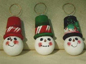 Snowman Ornaments - Della Wetterman