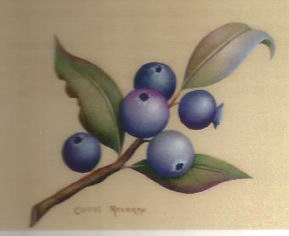Blueberry & Leaf Laminated Technique Sheet - Roxanne Pulchalski