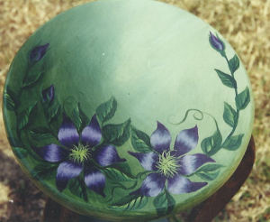 Purple Clematis Garden Stone - Denise Leach