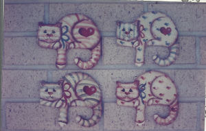Twiggy Cat Stripes and Hearts - Jean Myers