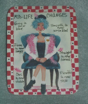 Mid Life Changes Lady in Blue Chair - Michele Trout