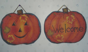 Pumpkin Slate Welcome - Geri Tilley - OOP