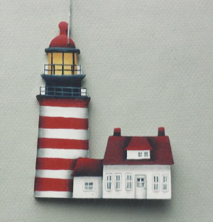 West Quoddy Head Light Ornament - Geri Tilley - OOP