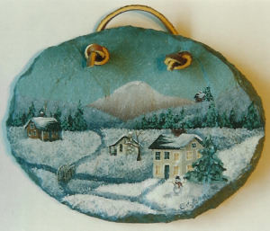 Small Winter Oval Slate - Catherine Holman