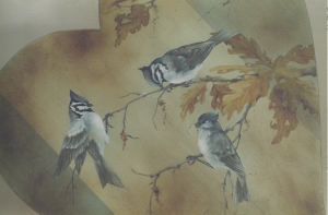 Titmice on a Heart - Sherry Nelson