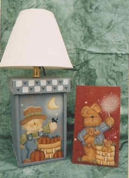 Summer Fall Tall Box Lamp with Inserts - Laurie Speltz