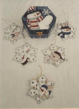 Hex Ornament Box with Snowflake Ornaments - Laurie Speltz