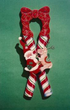 Santa and Vixen Candy Cane Slide - Linda Joan Patterson